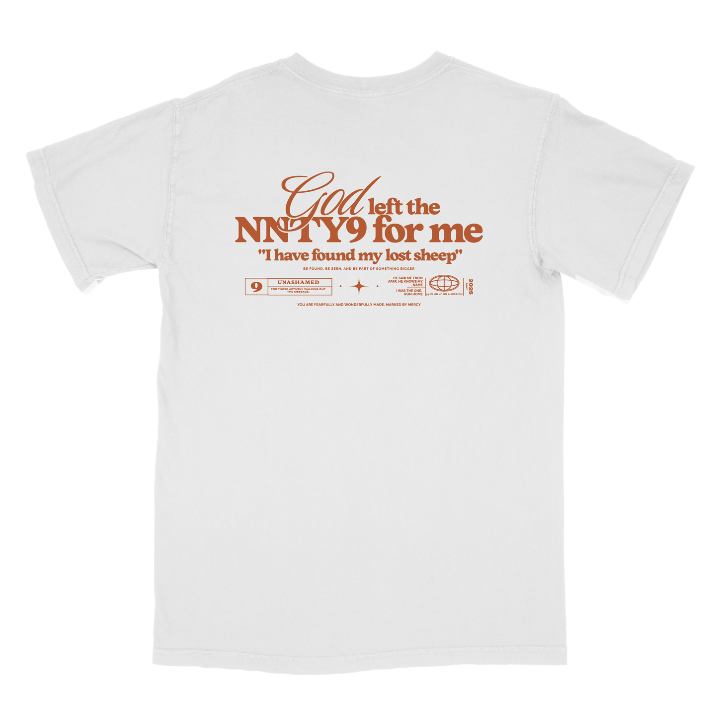 NNTY CLUB T SHIRT WHITE BURNT ORANGE