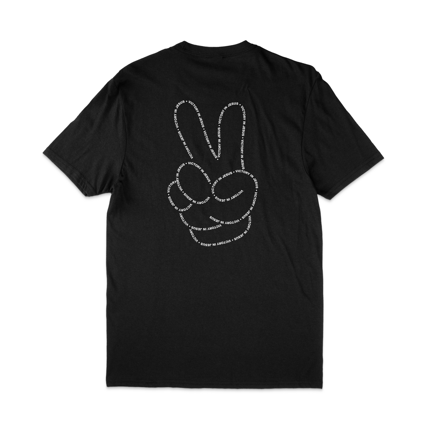 VICTORY IN JESUS TEE BLACK
